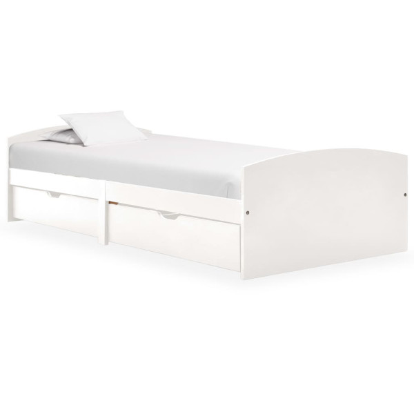 Łóżko Drewniane Rama Łóżka Sofa Biała Do Sypialni Pokoju 90 x 200 cm 720849