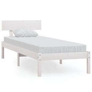 Łóżko Drewniane Rama Łóżka Sofa Biała Do Sypialni Pokoju 90 x 200 cm 473094 Łóżko Drewniane Rama Łóżka Sofa Biała Do Sypialni Pokoju 90 x 200 cm 473094