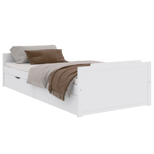 Łóżko Drewniane Rama Łóżka Sofa Biała Do Sypialni Pokoju 90 x 200 cm 728560