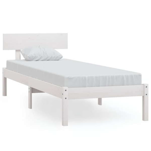 Łóżko Drewniane Rama Łóżka Sofa Biała Do Sypialni Pokoju 90 x 200 cm 473094