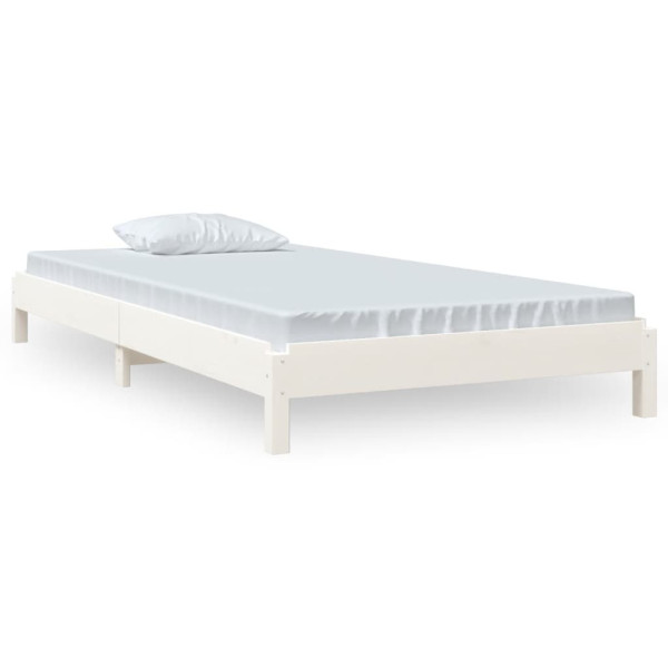 Łóżko Drewniane Rama Łóżka Sofa Biała Do Sypialni Pokoju 90x190 cm 476767