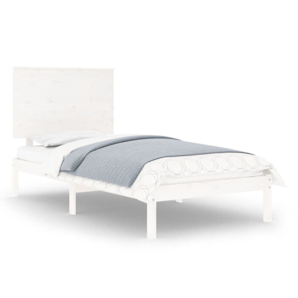 Łóżko Drewniane Rama Łóżka Sofa Biała Do Sypialni Pokoju 90x190 cm 475116