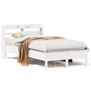 Łóżko Drewniane Rama Łóżka Sofa Biała Do Sypialni Pokoju 90×200 cm 721154 Łóżko Drewniane Rama Łóżka Sofa Biała Do Sypialni Pokoju 90×200 cm 721154