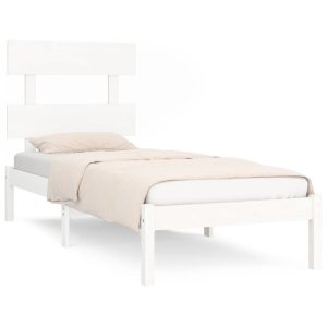 Łóżko Drewniane Rama Łóżka Sofa Biała Do Sypialni Pokoju 90×200 cm 477184