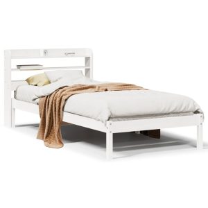 Łóżko Drewniane Rama Łóżka Sofa Biała Do Sypialni Pokoju 90×200 cm 728650 Łóżko Drewniane Rama Łóżka Sofa Biała Do Sypialni Pokoju 90×200 cm 728650