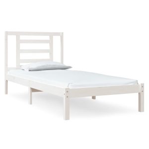 Łóżko Drewniane Rama Łóżka Sofa Biała Do Sypialni Pokoju 90×200 cm 479381