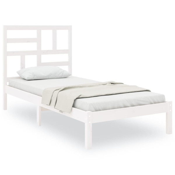 Łóżko Drewniane Rama Łóżka Sofa Biała Do Sypialni Pokoju 90x200 cm 479738