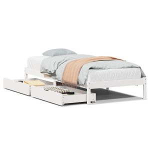 Łóżko drewniane rama łóżka sofa biała do sypialni pokoju 90×200 cm 707413 Łóżko drewniane rama łóżka sofa biała do sypialni pokoju 90×200 cm 707413