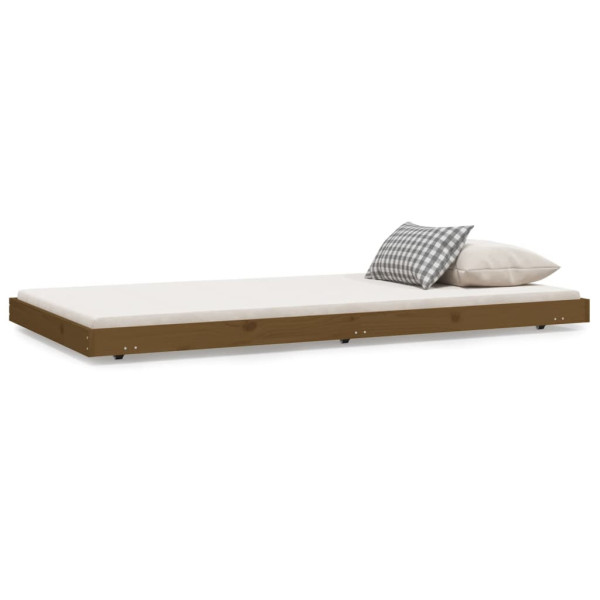 Łóżko Drewniane Rama Łóżka Sofa Brązowe Do Sypialni Pokoju 100 x 200 cm 479555