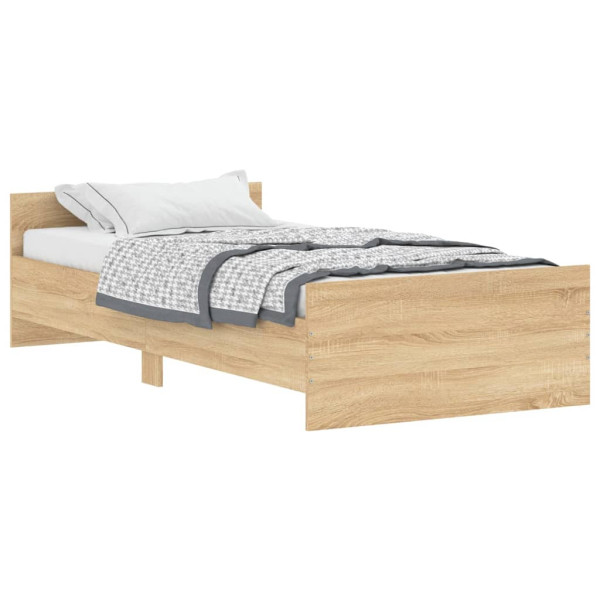 Łóżko Drewniane Rama Łóżka Sofa Brązowe Do Sypialni Pokoju 100x200 cm 704914