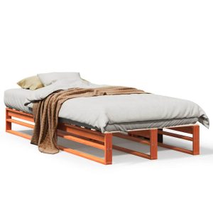 Łóżko Drewniane Rama Łóżka Sofa Brązowe Do Sypialni Pokoju 100×200 cm 720924