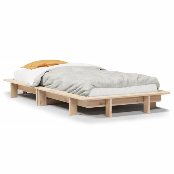 Łóżko Drewniane Rama Łóżka Sofa Brązowe Do Sypialni Pokoju 100x200 cm 477173