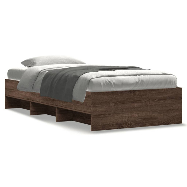 Łóżko Drewniane Rama Łóżka Sofa Brązowe Do Sypialni Pokoju 100x200 cm 721098