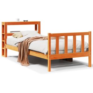 Łóżko Drewniane Rama Łóżka Sofa Brązowe Do Sypialni Pokoju 100×200 cm 721803
