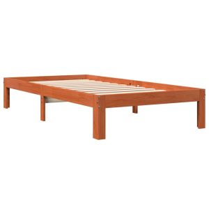 Łóżko Drewniane Rama Łóżka Sofa Brązowe Do Sypialni Pokoju 100×200 cm 721873