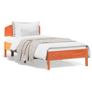 Łóżko Drewniane Rama Łóżka Sofa Brązowe Do Sypialni Pokoju 100×200 cm 721892