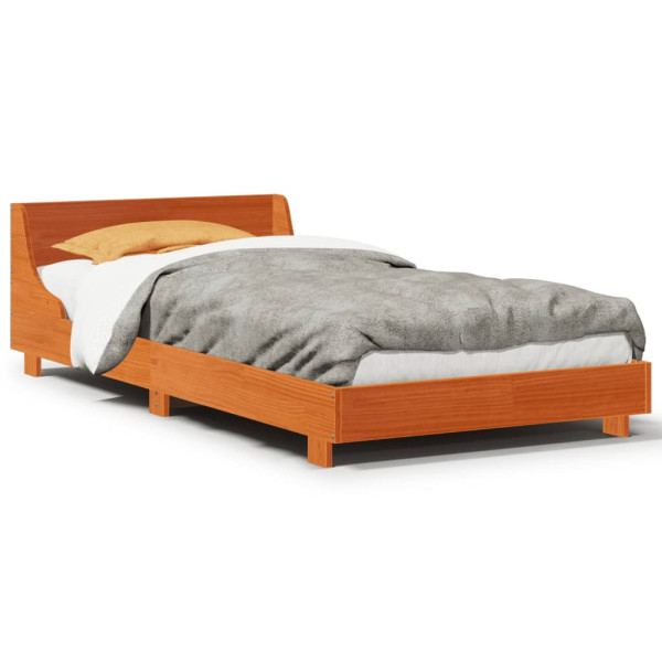 Łóżko Drewniane Rama Łóżka Sofa Brązowe Do Sypialni Pokoju 100x200 cm 723106