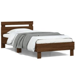 Łóżko Drewniane Rama Łóżka Sofa Brązowe Do Sypialni Pokoju 100×200 cm 724120 Łóżko Drewniane Rama Łóżka Sofa Brązowe Do Sypialni Pokoju 100×200 cm 724120