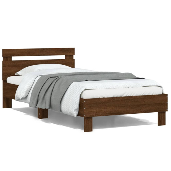 Łóżko Drewniane Rama Łóżka Sofa Brązowe Do Sypialni Pokoju 100x200 cm 724120