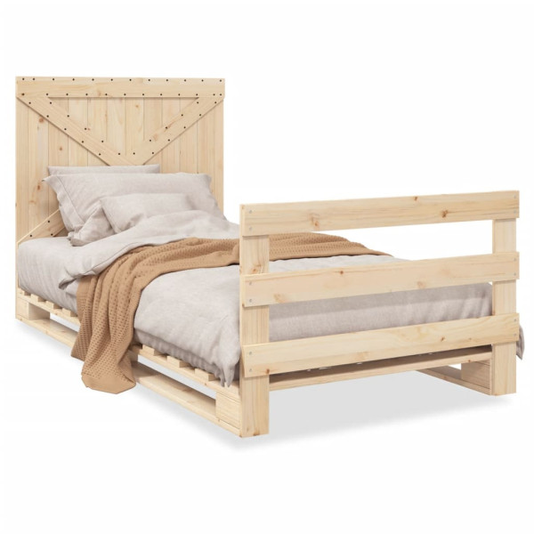 Łóżko Drewniane Rama Łóżka Sofa Brązowe Do Sypialni Pokoju 100x200 cm 562654