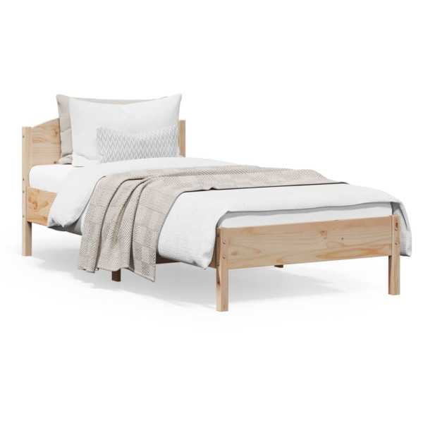 Łóżko Drewniane Rama Łóżka Sofa Brązowe Do Sypialni Pokoju 100x200 cm 476041
