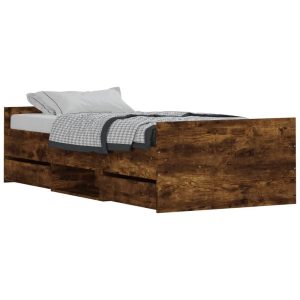 Łóżko Drewniane Rama Łóżka Sofa Brązowe Do Sypialni Pokoju 100x200cm 724595 Łóżko Drewniane Rama Łóżka Sofa Brązowe Do Sypialni Pokoju 100x200cm 724595