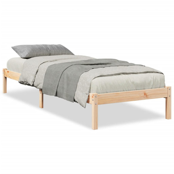 Łóżko Drewniane Rama Łóżka Sofa Brązowe Do Sypialni Pokoju 100x210 cm 723047