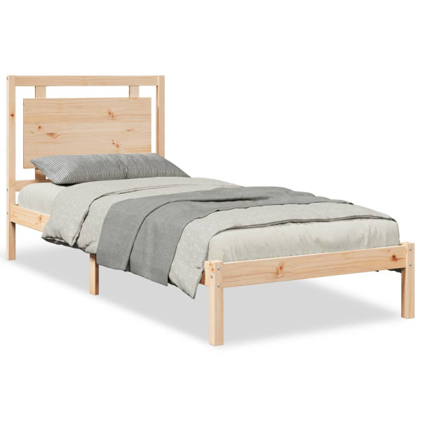 Łóżko Drewniane Rama Łóżka Sofa Brązowe Do Sypialni Pokoju 100x210 cm 706025