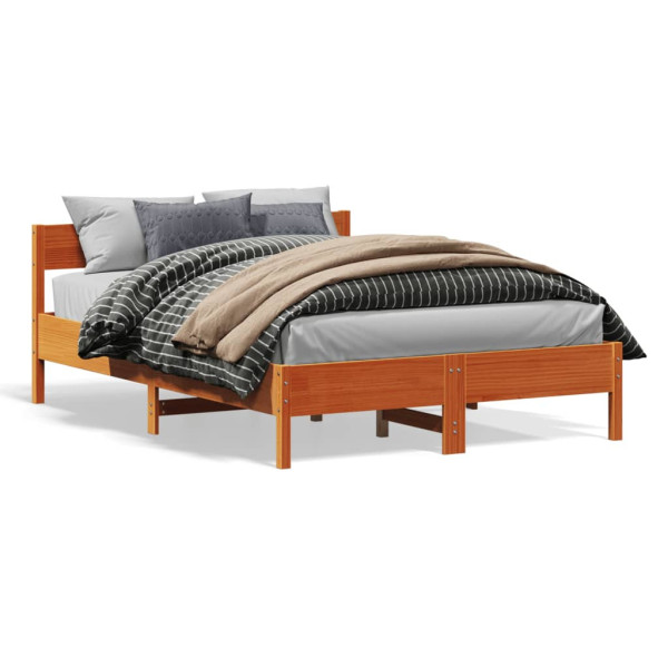 Łóżko Drewniane Rama Łóżka Sofa Brązowe Do Sypialni Pokoju 120x190 cm 720877