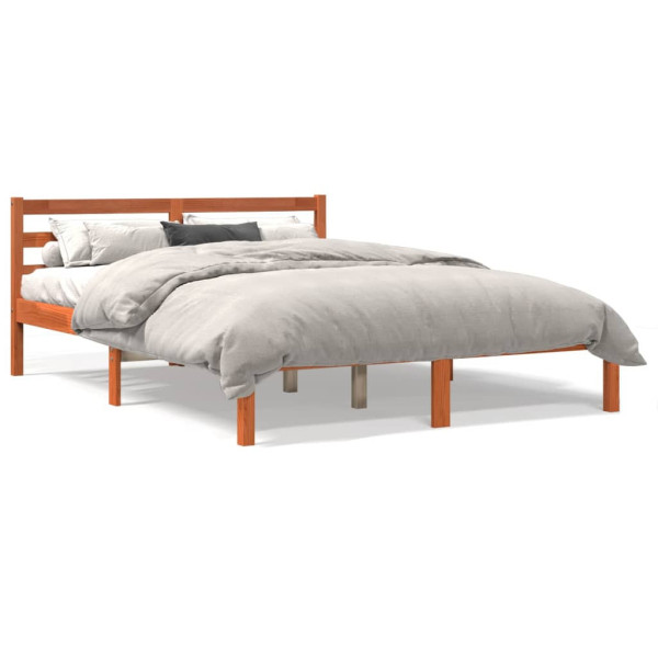 Łóżko Drewniane Rama Łóżka Sofa Brązowe Do Sypialni Pokoju 120x190 cm 720917