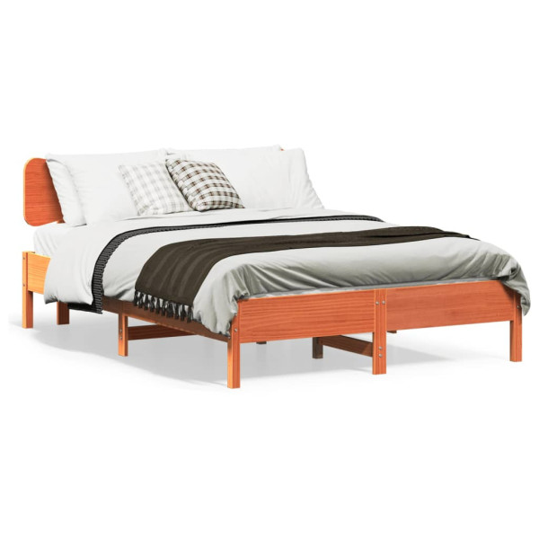 Łóżko Drewniane Rama Łóżka Sofa Brązowe Do Sypialni Pokoju 120x190 cm 721308