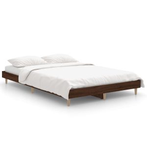 Łóżko Drewniane Rama Łóżka Sofa Brązowe Do Sypialni Pokoju 120×190 cm 721388