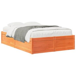 Łóżko Drewniane Rama Łóżka Sofa Brązowe Do Sypialni Pokoju 120×190 cm 723041