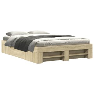 Łóżko Drewniane Rama Łóżka Sofa Brązowe Do Sypialni Pokoju 120×190 cm 724109