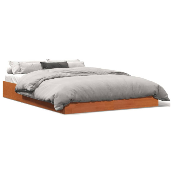 Łóżko Drewniane Rama Łóżka Sofa Brązowe Do Sypialni Pokoju 120x190 cm 728622