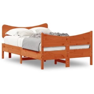 Łóżko Drewniane Rama Łóżka Sofa Brązowe Do Sypialni Pokoju 120×200 cm 721237