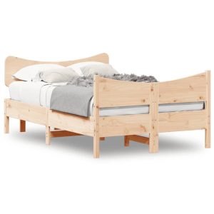 Łóżko Drewniane Rama Łóżka Sofa Brązowe Do Sypialni Pokoju 120×200 cm 721310