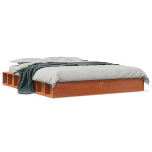 Łóżko Drewniane Rama Łóżka Sofa Brązowe Do Sypialni Pokoju 120×200 cm 721642