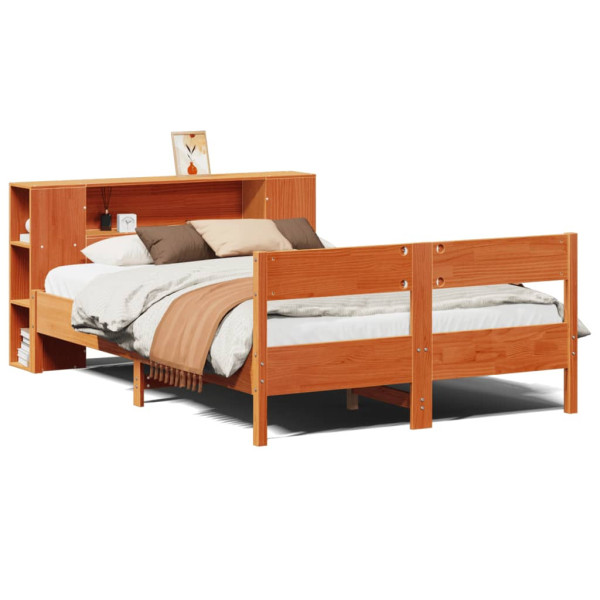 Łóżko Drewniane Rama Łóżka Sofa Brązowe Do Sypialni Pokoju 135x190 cm 472173