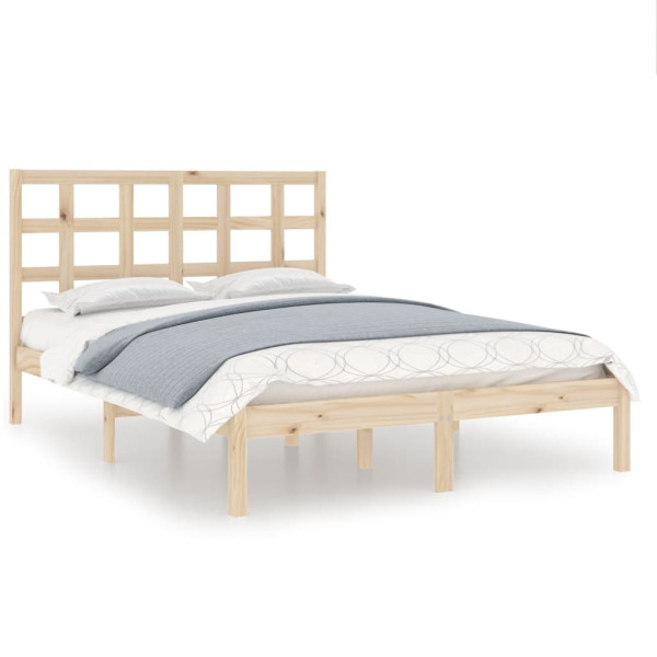 Łóżko Drewniane Rama Łóżka Sofa Brązowe Do Sypialni Pokoju 135x190 cm 480187