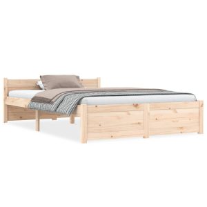 Łóżko Drewniane Rama Łóżka Sofa Brązowe Do Sypialni Pokoju 135×190 cm 706086 Łóżko Drewniane Rama Łóżka Sofa Brązowe Do Sypialni Pokoju 135×190 cm 706086