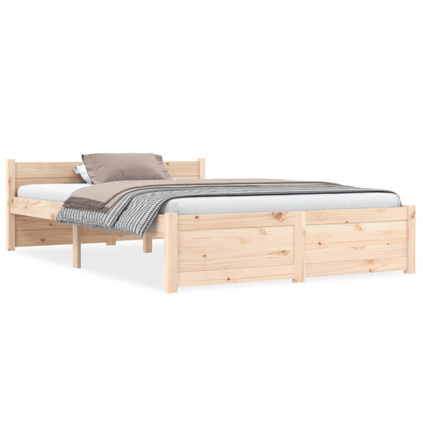 Łóżko Drewniane Rama Łóżka Sofa Brązowe Do Sypialni Pokoju 135x190 cm 706086