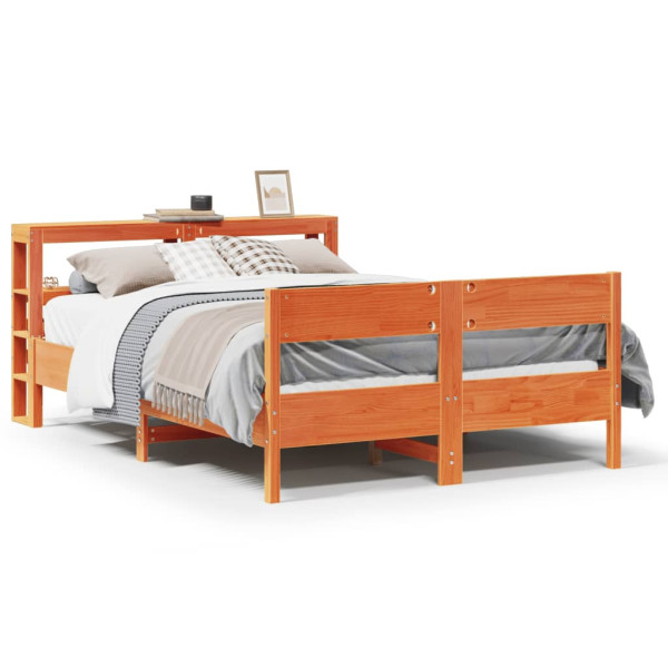 Łóżko Drewniane Rama Łóżka Sofa Brązowe Do Sypialni Pokoju 135x190 cm 720892