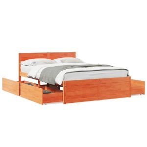 Łóżko Drewniane Rama Łóżka Sofa Brązowe Do Sypialni Pokoju 135×190 cm 720905 Łóżko Drewniane Rama Łóżka Sofa Brązowe Do Sypialni Pokoju 135×190 cm 720905