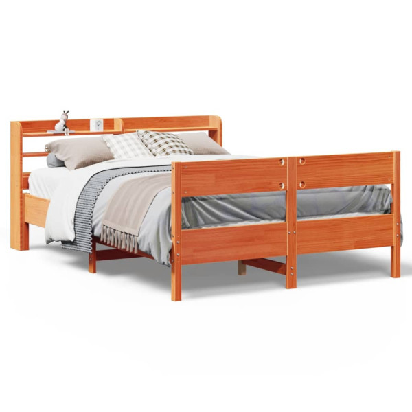 Łóżko Drewniane Rama Łóżka Sofa Brązowe Do Sypialni Pokoju 135x190 cm 720959