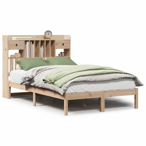 Łóżko Drewniane Rama Łóżka Sofa Brązowe Do Sypialni Pokoju 135x190 cm 724078