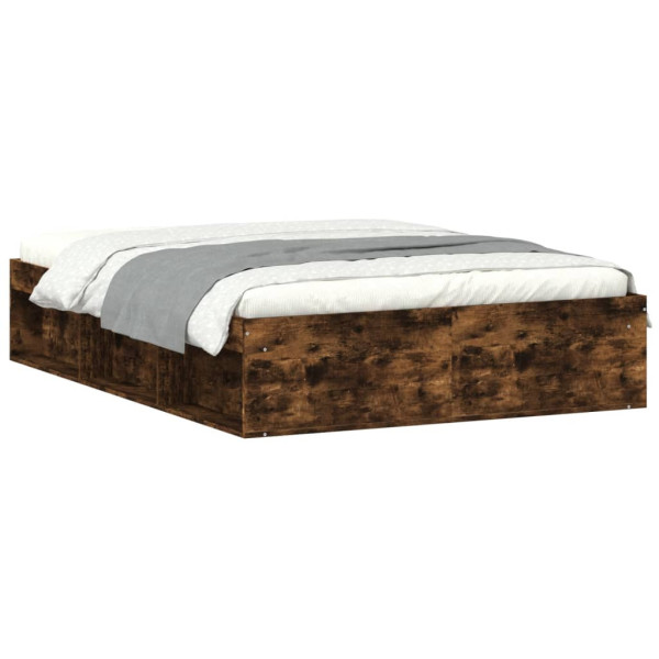 Łóżko Drewniane Rama Łóżka Sofa Brązowe Do Sypialni Pokoju 135x190 cm 724517