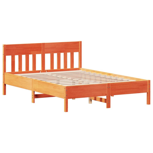 Łóżko Drewniane Rama Łóżka Sofa Brązowe Do Sypialni Pokoju 135x190 cm 728630