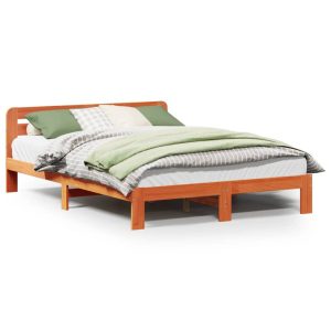 Łóżko Drewniane Rama Łóżka Sofa Brązowe Do Sypialni Pokoju 135×190 cm 728653 Łóżko Drewniane Rama Łóżka Sofa Brązowe Do Sypialni Pokoju 135×190 cm 728653