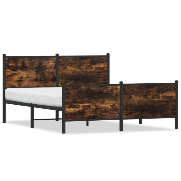 Łóżko Drewniane Rama Łóżka Sofa Brązowe Do Sypialni Pokoju 137x190 cm 679124